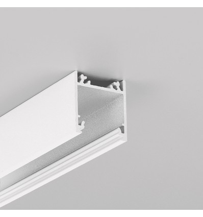 Profilé en aluminium 1m LINEA20 EE7F/TY - Blanc laqué, montage en applique, rail LED
