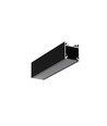 2m aluprofil LINEA20 EE7F/TY - Sort anodiseret, påbygning, LED skinne