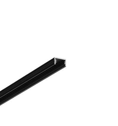Profilé en aluminium 2m SLIM8 AC2/Z - Anodisé noir, montage en applique, rail LED