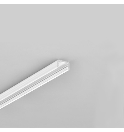 2m aluprofil SLIM8 AC2/Z - Hvid lakeret, påbygning, LED skinne