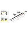Profilé aluminium 2m SLIM8 AC2/Z - Blanc laqué, en applique, rail LED