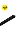 40 st. 2m aluprofil SLIM8 AC2/Z - Svart anodiserad, utanpåliggande, LED-skena