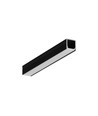 Profilé en aluminium 1m SMART10 AC2/Z - Anodisé noir, montage en saillie, rail LED