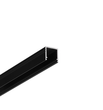 2m aluprofil SMART10 AC2/Z - Sort anodiseret, påbygning, LED skinne