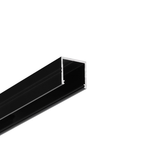 Profilé aluminium 1m SMART16 BC3/U4 - Anodisé noir, montage en saillie, rail LED