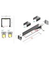 Profilé en aluminium 1m SMART16 BC3/U4 - Aluminium brut, montage en applique, rail LED