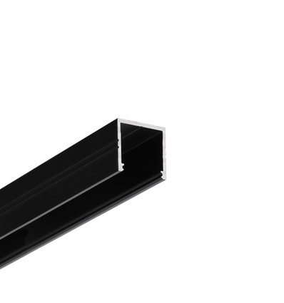 2m aluprofil SMART16 BC3/U4 - Sort anodiseret, påbygning, LED skinne