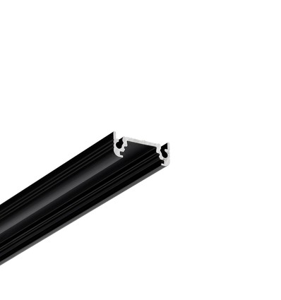 2m aluprofil SURFACE10 BC/UX - Svart anodiserad, utanpåliggande, LED skena
