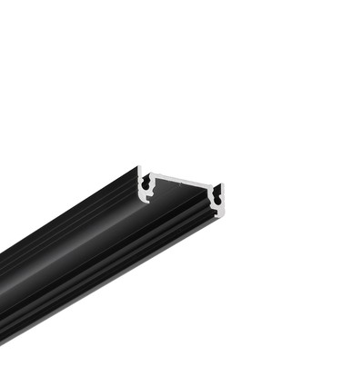 2m aluminium profiel SURFACE14 EE7F/TY - Zwart geanodiseerd, opbouw, LED profiel