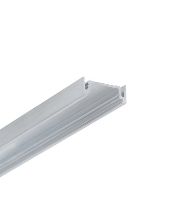 2m aluprofil SURFACE14.V2 EE7F/Y - Obehandlad aluminium, påbyggnad, LED slinga