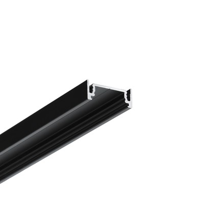 2m aluminiumprofiel SURFACE14.V2 EE7F/Y - Zwart geanodiseerd, opbouw, LED-profiel