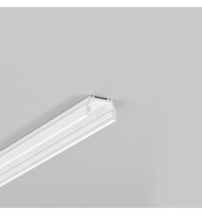 Profilé alu 2m UNI12 BCD/U - Blanc laqué, montage en applique, rail LED