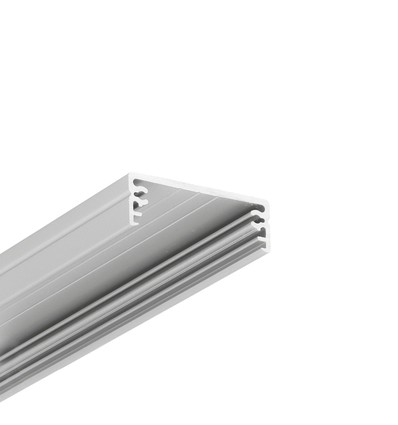 2m aluminiumsprofil WIDE24 G/W - Anodisert, påbygg, LED-skinne