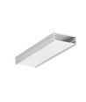 Profilé alu 2m WIDE24 G/W - Aluminium brut, montage en applique, rail LED