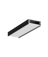 2m aluprofil WIDE24 G/W - Sort anodiseret, påbygning, LED skinne