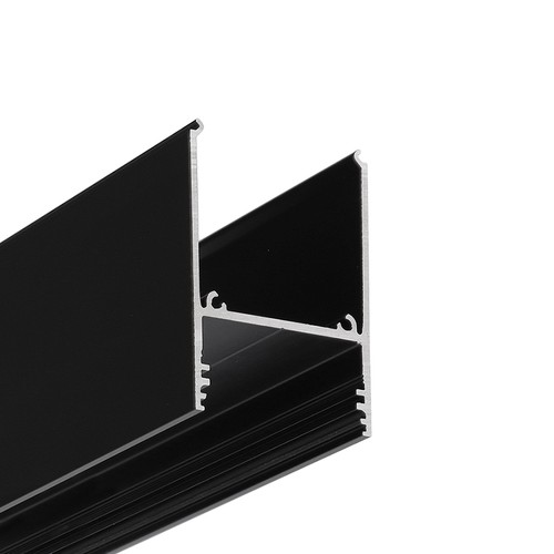 2m aluprofil COMBO30-01 ACDE-9 - Sort anodiseret, påbygning, LED skinne