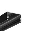 Profilé alu 1m LOWI C10 - Noir laqué, montage en applique, rail LED