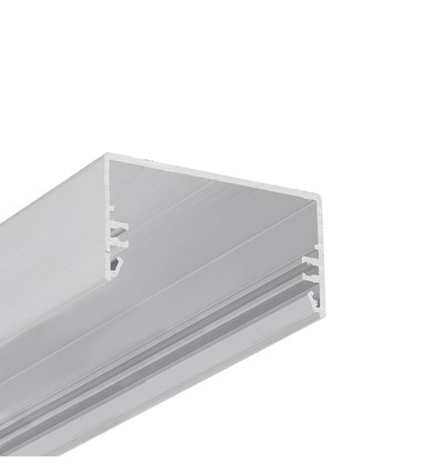 Profilé aluminium 2m LOWI C10 - Aluminium brut, montage en saillie, rail LED