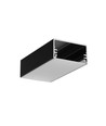Profilé alu 1m LOWI C10 - Noir laqué, montage en applique, rail LED
