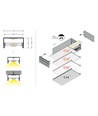Profilé aluminium 2m LOWI C10 - Aluminium brut, montage en saillie, rail LED
