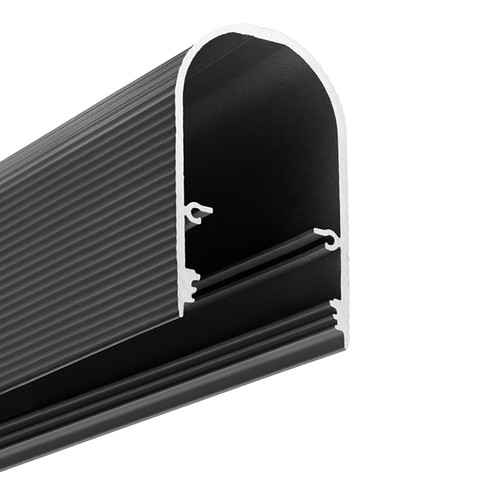 Profilé en aluminium 1m NAMI23 CD-9 - Gris noir laqué, en applique, rail LED