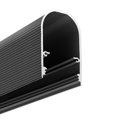 Profilé en aluminium 1m NAMI23 CD-9 - Gris noir laqué, en applique, rail LED