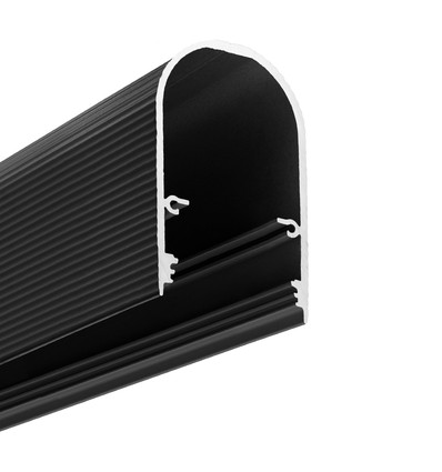 Profilé en aluminium 2m NAMI23 CD-9 - Anodisé noir, montage en applique, rail LED