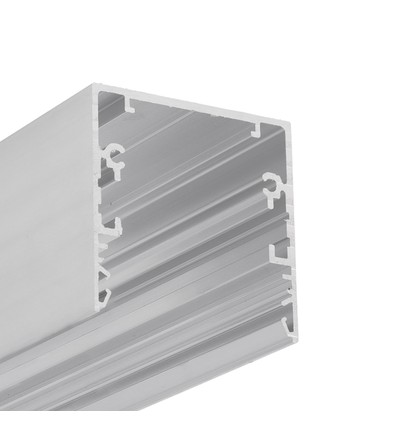 1m aluprofil PHIL53 C10 - Ubehandlet aluminium, påbygg, LED skinne