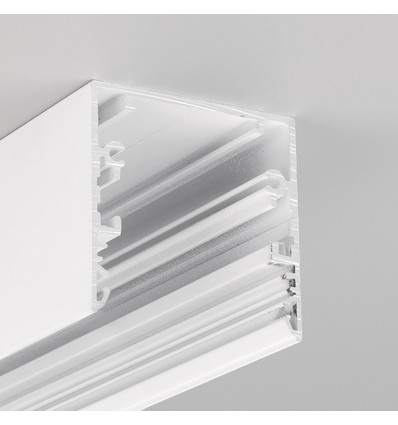1m aluminiumprofiel PHIL53 C10 - Wit gelakt, opbouw, LED-profiel