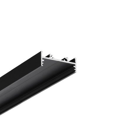 1m aluprofil VARIO30-01 ACDE-9/TY - Sort anodiseret, påbygning, LED skinne
