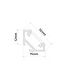 Profilé d'angle en PVC 15x15 pour bande LED - 2 mètres, noir, incl. couvercle blanc laiteux