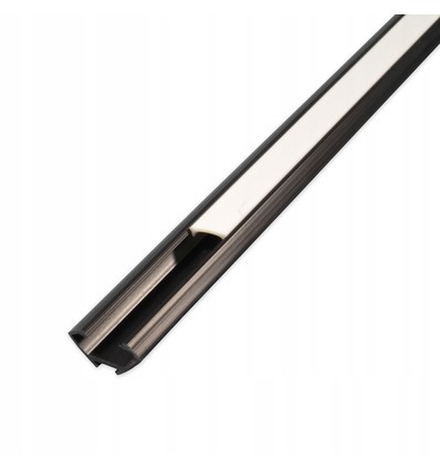 Profilé d'angle en PVC 15x15 pour bande LED - 2 mètres, noir, incl. couvercle blanc laiteux
