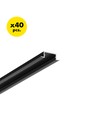 40 st. 2m aluprofil BEGTIN12 J/S - Svart anodiserad, inbyggd, LED-skena
