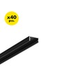 40 stuks 2m aluminium profiel BEGTON12 J/S - Zwart geanodiseerd, opbouw, LED-profiel