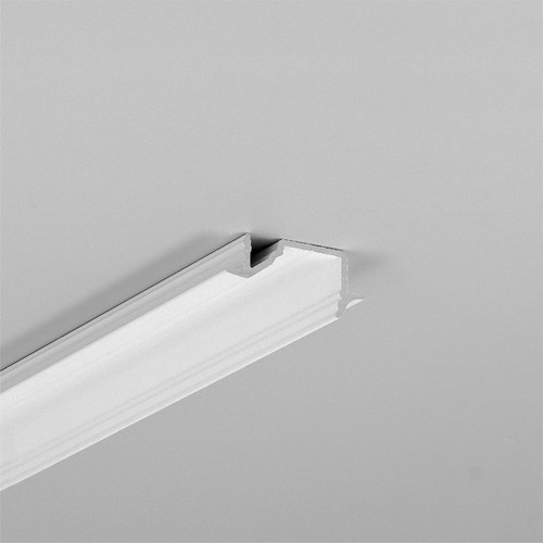Profilé en aluminium 2m DIAGONAL10 C - Blanc laqué, encastré, rail LED