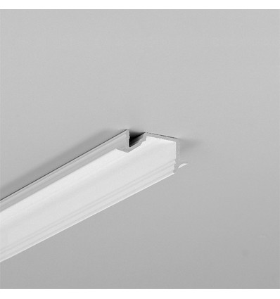 2m aluminiumsprofil DIAGONAL10 C - Hvit lakkert, innbygget, LED-skinne