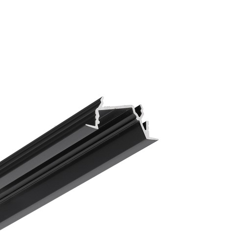 Profilé en aluminium DIAGONAL14 2m F/TY - Noir anodisé, encastré, rail LED