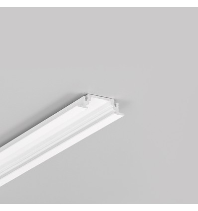 Profilé en aluminium 2m GROOVE10 BC/UX - Blanc laqué, encastré, rail LED