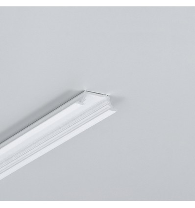 2m aluprofil GROOVE10.V2 A1C/U - Vitlackerad, infälld, LED-skena