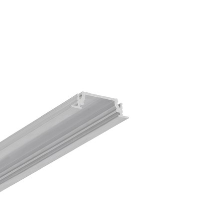 2m aluprofil GROOVE14 EE7F/TY - Ubehandlet aluminium, indbygget, LED skinne