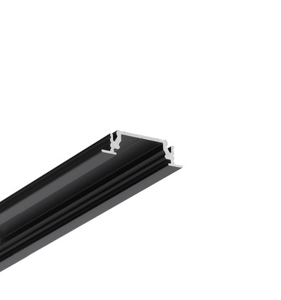 Profilé aluminium 2m GROOVE14 EE7F/TY - Noir anodisé, encastré, rail LED