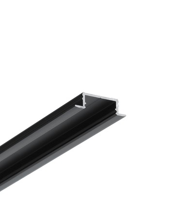 2m aluprofil GROOVE14.V2 BC3/Y - Sort anodiseret, indbygget, LED skinne
