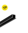 40 pcs. profilé en aluminium SMART-IN10 AC2/Z 2m - Noir anodisé, encastré, rail LED