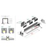 Profilé en aluminium 1m SMART-IN16 BC3/U4 - Anodisé, encastré, rail LED