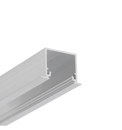 2m aluprofil LINEA-IN20 EE7F/U7 - Ubehandlet aluminium, innfelt, LED skinne