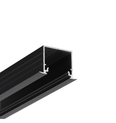 2m aluminium profiel LINEA-IN20 EE7F/U7 - Zwart geanodiseerd, inbouw, LED profiel