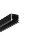 2m aluprofil LINEA-IN20 EE7F/U7 - Sort anodiseret, indbygget, LED skinne