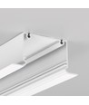 1m aluprofil PHIL RECESSED C10 - Hvid lakeret, indbygget, LED skinne