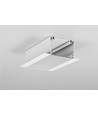 1m aluprofil PHIL RECESSED C10 - Hvid lakeret, indbygget, LED skinne