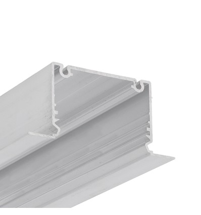 2m aluminiumprofiel PHIL RECESSED C10 - Onbehandeld aluminium, ingebouwd, LED-profiel